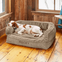 Orvis Memory Foam Couch Dog Bed Brown Tweed L