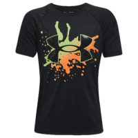 Under Armour Tech Big Logo Splash Shirt - Boys' Black / Black XL