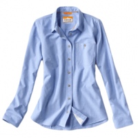 Orvis Long-Sleeved Tech Chambray Workshirt - Women's Medium Blue XL