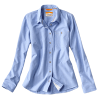 Orvis Long-Sleeved Tech Chambray Workshirt - Women's Medium Blue L