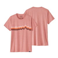 Patagonia Capilene Cool Daily Graphic T-Shirt - Women's Ridge Rise Stripe / Sunfade Pink X-Dye L