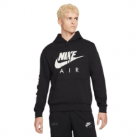 Nike Air Brushed-back Fleece Pullover Hoodie - Men's Black / Light Bone L