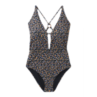 prAna La Plata One Piece Swimsuit - Women's Black Petals S