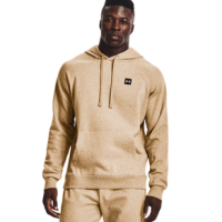 Under Armour Rival Fleece Hoodie - Men's Heritage Brown Light Heather / Onyx White L