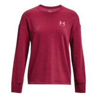 Under Armour Rival Fleece Oversized Crew - Women's Black Rose / Posh Pink L