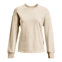 Under Armour Rival Fleece Oversized Crew - Women's Oatmeal Light Heather / White S