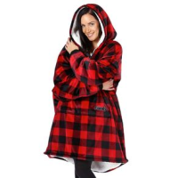 The Comfy Original Quarter Zip Red Plaid One Size