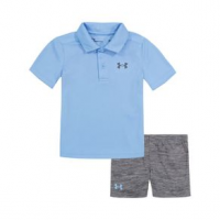 Under Armour Branded Polo Shirt & Short Set - Infant 3T Carolina Blue