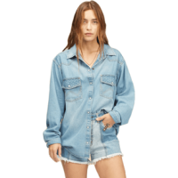 Billabong X Wrangler Headed West 2 Button Up Shirt - Women's Rodeo Blue L