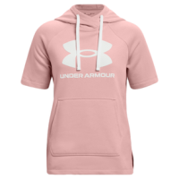Under Armour Rival Fleece Short Sleeve Hoodie - Women's Retro Pink / White XL