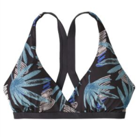 Patagonia Bottom Turn Racerback Bikini Top - Women's XS Tropical Ecuador / Ink Black