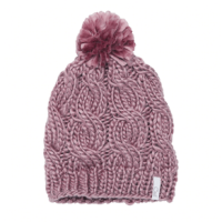 Coal The Rosa Cable Knit Silky Pom Beanie - Women's Mauve One Size