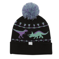 Coal The Dina Dinosaur Graphic Pom Beanie Black One Size