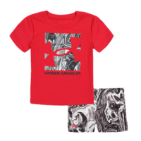 Under Armour Toddler Liquid Big Logo Graphic Tee & Shorts Set - Boys' 12M Red