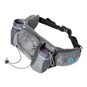 ExtremeMist Detachable Dual Holster Hydration Waist-Pack (Adjustable Small-Large) (Gray)