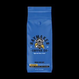 HAYMAKER COFFEE CO. Middleweight Medium Whole Bean Coffee, Well-Rounded Flavor, 100% Arabica Bean, 12 Ounce, Roasted in USA