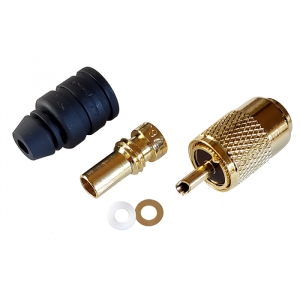 Shakespeare PL-259-58-G Gold Solder-Type Connector w/UG175 Adapter & DooDadA(R) Cable Strain Relief f/RG-58x