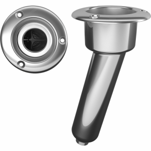 Mate Series Stainless Steel 15Adeg Rod & Cup Holder - Drain - Round Top