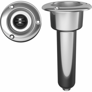 Mate Series Stainless Steel 0Adeg Rod & Cup Holder - Drain - Round Top