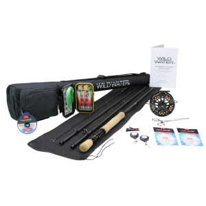 Wild Water Fly Fishing Saltwater Kit with CNC Fly Reel, 9 ft 9/10 wt