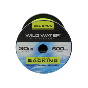 Wild Water Fly Fishing Braided Gel Spun Backing Spool, 30# 600 yards, Bright Yellow