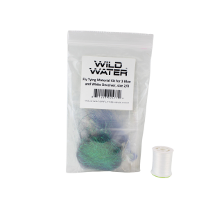 Wild Water Fly Fishing Fly Tying Material Kit, Blue and White Deceiver