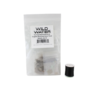 Wild Water Fly Fishing Fly Tying Material Kit, Tungsten Bead Head Green Tinsel Nymph