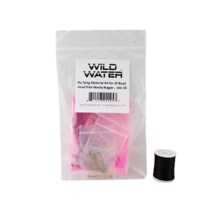 Wild Water Fly Fishing Fly Tying Material Kit, Bead Head Pink Wooly Bugger