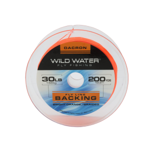 Wild Water Fly Fishing Braided Dacron Backing Spool, 30# 200 yards, Bright Orange