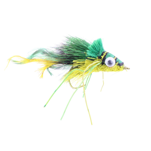 Wild Water Fly Fishing Green and Yellow Deer Hair Diver, size 2, qty. 2