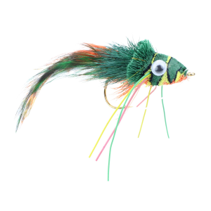 Wild Water Fly Fishing Green, Yellow and Orange Deer Hair Diver, Size 2, Qty. 2