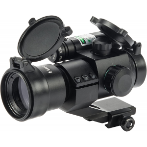 Hiram 1X30 4 MOA Green and Red Dot Sight for Rifles with Green Laser, Picatinny PEPR Cantilever Mount