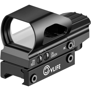 CVLIFE Red & Green Dot Sight 4 Reticles Reflex Sight ON & Off Switch for 20mm Rail Mount