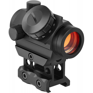 MidTen 2MOA Micro Red Dot Sight 1x25mm Reflex Sight Waterproof & Shockproof & Fog-Proof Red Dot Scope, Mini Riflescope with 1 inch Riser Mount, Black.