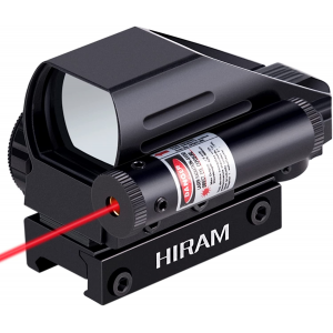 Hiram 1x22x33 Holographic Reflex Red and Green Dot Sight with Red Laser