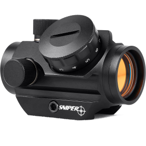 Sniper RD20 1x22mm 3MOA Red Dot Sight Fits 20mm Picatinny/Weaver Rail with 1 Inch Riser Mount, Crossbow Sight