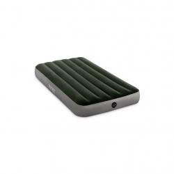 Intex 10in Twin Dura-Beam Prestige Downy Airbed with Hand-held Battery Air Pump