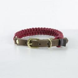 Touch of Leather Dog Collar - Redwine by Molly And Stitch US
