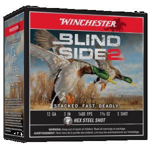Winchester Blind Side 2 12 GA, 3in. 1-3/8oz. #3 Shot - 25 Rounds [MPN: XBS1233]