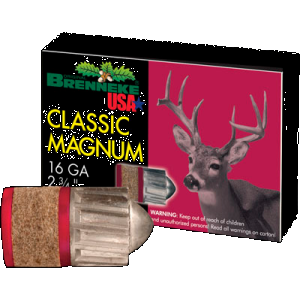 Brenneke Brenneke Classic Magnum 16 GA, 2-3/4in. 1oz. Slug - 5 Rounds [MPN: SL162CLM] - $11.59 at Firearms Depot 