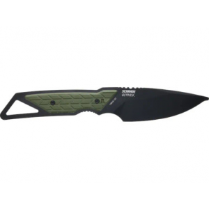 Schrade Outback Fixed Blade Knife 3.75" Drop Point AUS-8 Stainless Black Oxide Blade Rubber Overmold Handle OD Green