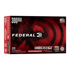 Federal Federal American Eagle .300 AAC BLACKOUT, 220gr, OTM - 20 Rounds [MPN: AE300BLKSUP2] - $29.13 at Firearms Depot 