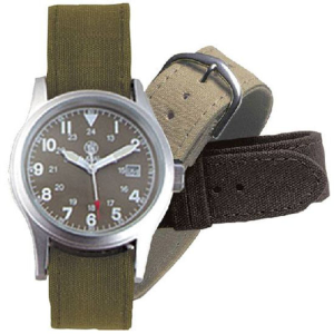 Smith & Wesson Smith & Wesson Military Watch with Nylon Strap Water Resistant Olive Drab Face Black, Tan, Olive Drab SWW-1464-OD - $69.52 at Firearms Depot 