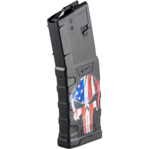 Mission First Tactical Extreme Duty AR-15 Magazine .223 Rem/5.56 NATO 30 Rounds Polymer Black with Distressed American Punisher Skull
