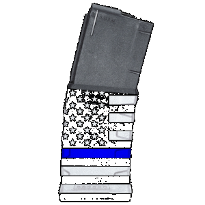 Mission First Tactical Extreme Duty AR-15 Magazine .223 Rem/5.56 NATO 30 Rounds Polymer Black with Blue Line American Flag 1