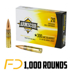 Armscor USA .300 AAC BLACKOUT 147gr - 1000 Rounds [MPN: FAC300AAC1N]