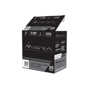 Migra Ammunition Migra Ammunition STAXD Steel 20 GA, 3in. 1oz. 4-5-6 Shot - 25 Rounds [MPN: M20S46] - $26.75 at Firearms Depot 