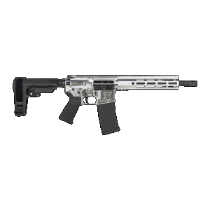 Shark Coast Tactical Shark Coast Tactical Day Of The Dead 5.56 Nato, 10.5" Barrel, 30 rnd - Silver Engraved [MPN:SCC07374DOD-P] - $864.57 at Firearms Depot 