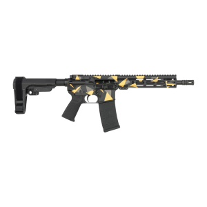 Shark Coast Tactical Shark Coast Tactical Geodesic 5.56, 10.5" Barrel, SBA3 Brace, 30 rnd - Yellow/Black [MPN:SCC07176GEO-P] - $801.66 at Firearms Depot 