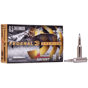 Federal Federal Premium 6.5 CREEDMOOR, 130gr, Terminal Ascent - 20 Rounds [MPN: P65CRDTA1] - $52.72 at Firearms Depot 